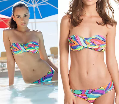 Trina Turk Viva La Vida Twist Bandeau Top & Bottom Swimsuit Bikini Set • $86.25