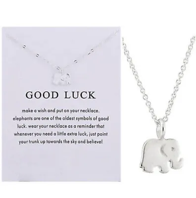 Silver Necklace Gift With Message Angel Good Karma Good Luck Uk • £3.29