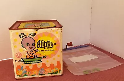 1968 Matty Mattel Presents Blippy In The Music Box Tin Wind Up Jack In The Box • $37