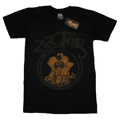 ZZ Top Outlaw Vintage Cowboy Distressed Print OFFICIAL T-Shirt 11B • £15.95