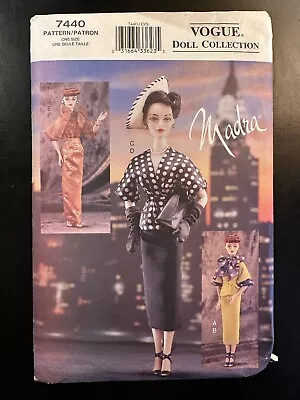 New Vogue 7440 Gene Madra Fashion Doll Pattern 1950's Bustier Skirt Jacket • $14.49