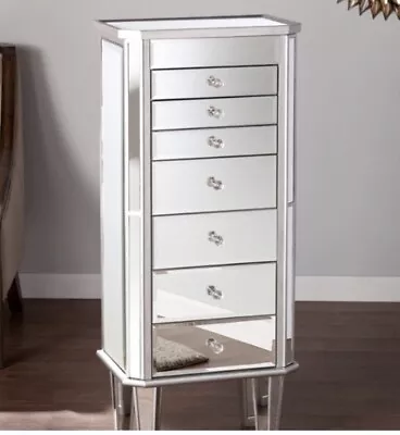 ASHLEY’S Furniture Silver Mirrored Jewelry Armoire. NEVER OPENED BOX • $250