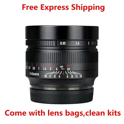 7artisans 50mm F0.95 Manual Focus Lens For Sony E EF-M Fuji X Nikon Z M43 Camera • $172