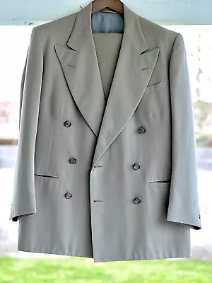 Vintage Suit 1940’s DB Tan Suit In Size 42R • $265