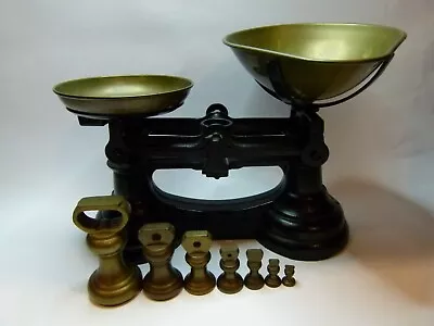 £30 • Buy Cast Iron Kitchen Scales With 7 Weights In Lbs And Ounces(A)
