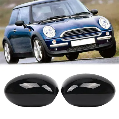 Fit For Mini Cooper R50 R53 Hatchback 2000-2006 Glossy Black Mirror Cover Caps • $37.99