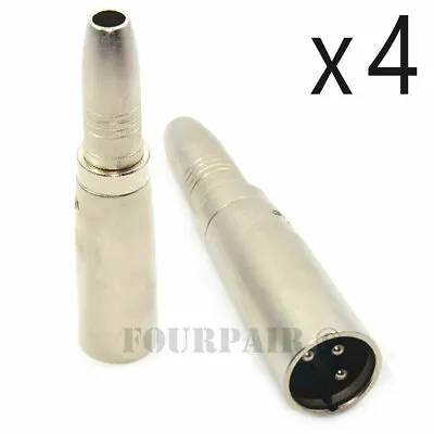 4 Pack XLR 3-Pin Male To 1/4  Stereo TRS Female Jack Audio Cable Mic Adapter New • $11.95