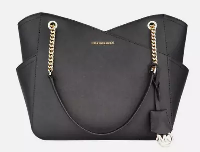 Michael Kors Jet Set Travel Women's Large Saffiano Leather Tote Bag - Black • $109.99