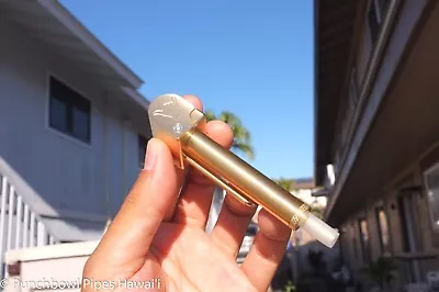 Super Shaka Pipe Unique Brass All-in-One W Stash Tube & Poker Made In Hawaii • $95