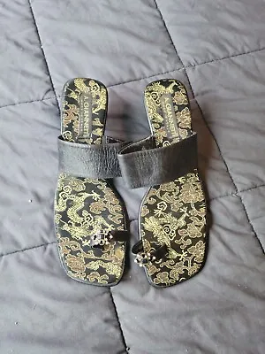 EUC Y2K 00s Vintage Women's A. Giannetti Italy Slides Sandals Heels Size 9.5 • $28.99