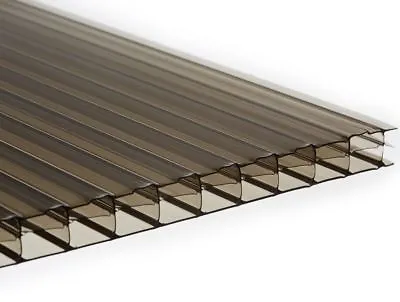 £34.22 • Buy 16mm Bronze Triple-Wall Polycarbonate Sheet - Conservatory / Canopy Roof Panel