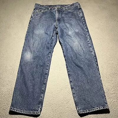 Vintage L.L. Bean Flannel Lined Jeans Mens 36x30 Blue Denim Cotton Heavyweight • $24.99