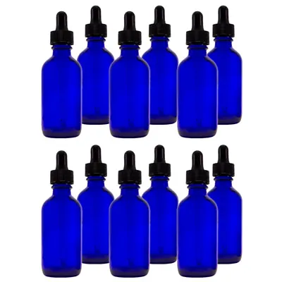 2 Fl Oz Cobalt Blue Glass Bottle W/ Glass Dropper • $4.89