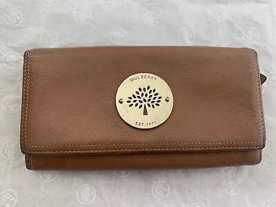 Mulberry Ladies Oak Leather Daria Slim Zip Long Wallet Purse • £125