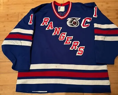 Vintage 1991 New York Rangers Mark Messier CCM Cosby Jersey W NHL 75th Patch • $475