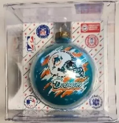 Miami Dolphins NFL Glass Christmas Ball Ornament Sports Collector Series NIB NEW • $11.05