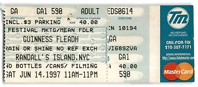Original 1997 Guinness Fleadh Festival Ticket Stub Van Morrison Sinead O’Connor • $25.15