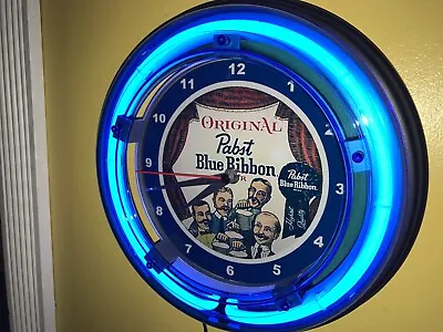 Pabst Blue Ribbon Original Beer Bar Man Cave Neon Wall Clock Advertising Sign • $99.99