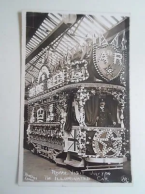 £9.99 • Buy G41 Rare Old RPPC Rodgers Leeds Illuminated Tram Car For Royal Visit 1908