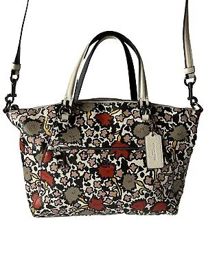 COACH 58876 Prairie Floral Yankee Print Pebbled Leather Satchel Crossbody EUC! • $54.99