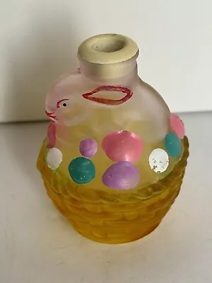 Vintage Bunny Rabbit In Basket Easter Old World Christmas  Glass Light Cover Old • $5.50