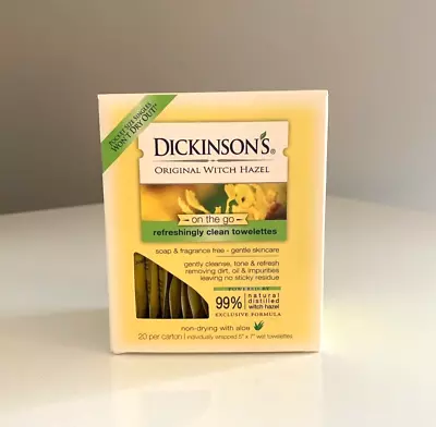 Dickinson's Original Witch Hazel Refreshingly Clean Towelettes 20 Ct 1 Box New! • $29.99