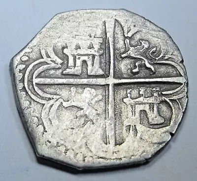 $204.95 • Buy 1500's Philip II Spanish Silver 1 Reales Colonial Pirate Treasure Cob Cross Coin