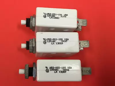 Mechanical Products - P/N: 252-001-150- 15A@120VAC Circuit Breakers - LOT OF (3) • $18.50