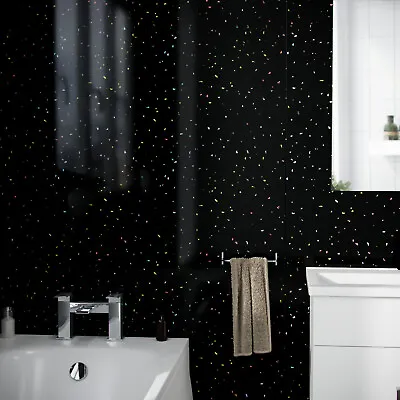 Black Galaxy Cladding Modern PVC Panels Shower Wet Wall Panels 2700x250x5mm • £1.99