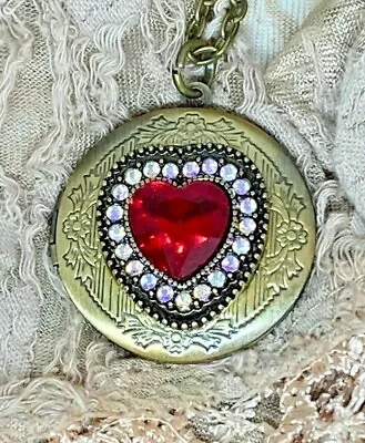 Anniversary Wife Gift Mom Heart Locket Necklace Photo Pendant BIRTHDAY Pendant • $22.43