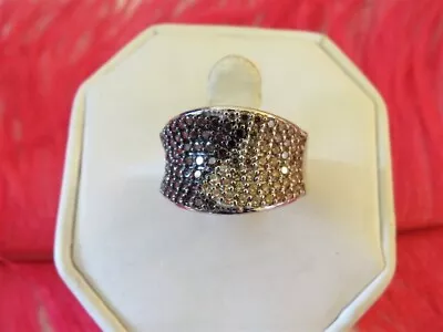 925 Sterling Champagne & Chocolate Cz Ring*size 6*vietnam • $59.95