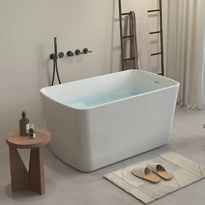 49  Freestanding Bathtub With Integrated Seat Acrylic Stand Alone Soaking Tub • $594