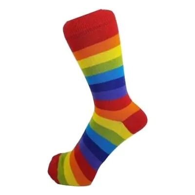 Novelty Rainbow Stripey Striped Multi Colour Pattern ANKLE Socks Men/Women Sizes • £4.39