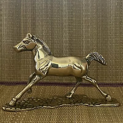 Vintage Solid Brass 7  Horse Trot Figurine With Base Taiwan • $34.95