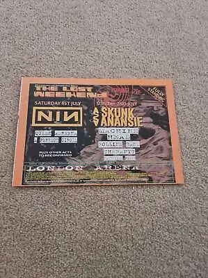 Tnewm120 Advert 5x8 The Lost Weekend : Skunk Anansie Queen Adreena • £5.99