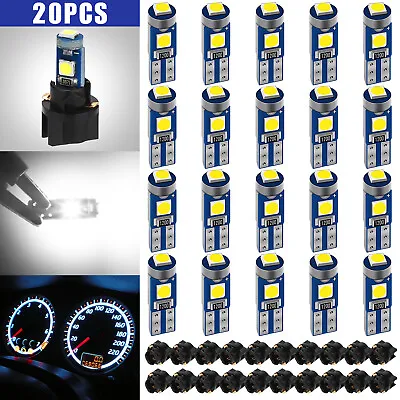 20x T5 74 17 37 3SMD LED Instrument Panel Dash Gauge Light Bulbs W/ Socket White • $10.48