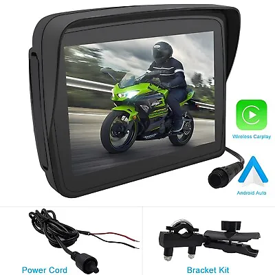 5''Motorcycle Wireless CarPlay Portable GPS Navigator Android Auto Waterproof • $109.99