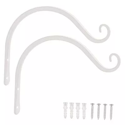  Iron Wall Hooks Decorative Metal Curved Plant Hanger Hooks 8 Inch White • $21.31
