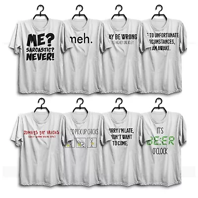 Mens Funny White Tshirt Novelty Joke T-Shirt Shirt Tee Gift For Him Dad Birthday • £9.95