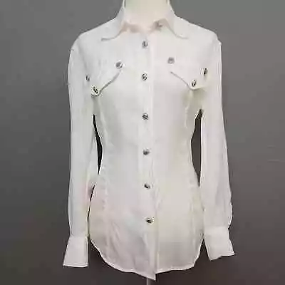 Versace Jeans Couture Women Tops XS Off-White VTG Western Look • $75
