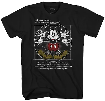 Disney Vitruvian Mickey Mouse Men's Black T-Shirt New • $17.99