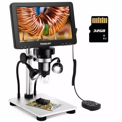 TOMLOV 7  Digital Microscope 1200X Video Record Coin Magnifier Soldering Camera • $79.99