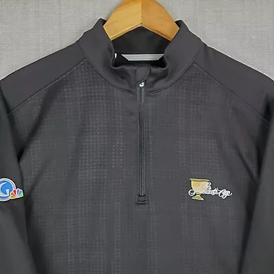 CUTTER BUCK Size Medium Mens Pres Cup NBC Golf 1/4 Zip Performance Wind Shirt • $67