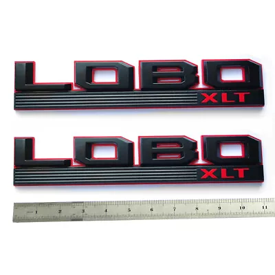 2x OEM LOBO XLT Emblem Fender Badge Fits F150 LOBO F-150 FL3Z-16720-L Black Red • $33.20