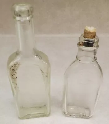 Vintage Glass Medicine Bottle Lot Of 2 Fletcher's Castoria & Quality With Cork • $19.80