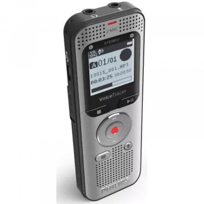 Philips 2 MIC Stereo 8GB In-Built Battery FM Radio Audio Voice Recorder Silver • $87.03