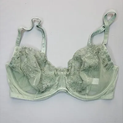 La Perla Bra SZ 2 34D Unlined Lace Green Underwire Adjustable Strap • $36