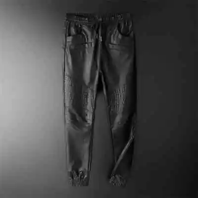 Genuine Sheep/Lambskin Soft Leather Trouser For Men Draw Pants Jogging Pants • $117.99