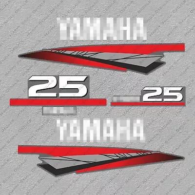 Yamaha 25 HP Two 2 Stroke Outboard Engine Decals Sticker Set Reproduction 25HP • $68.12