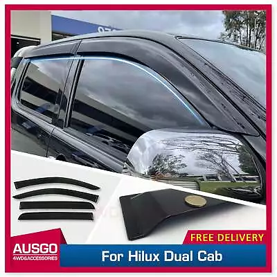 PRE-SAEL AUSGO Injection Weather Shields For Toyota Hilux Dual Cab 2005-2015 • $70.99